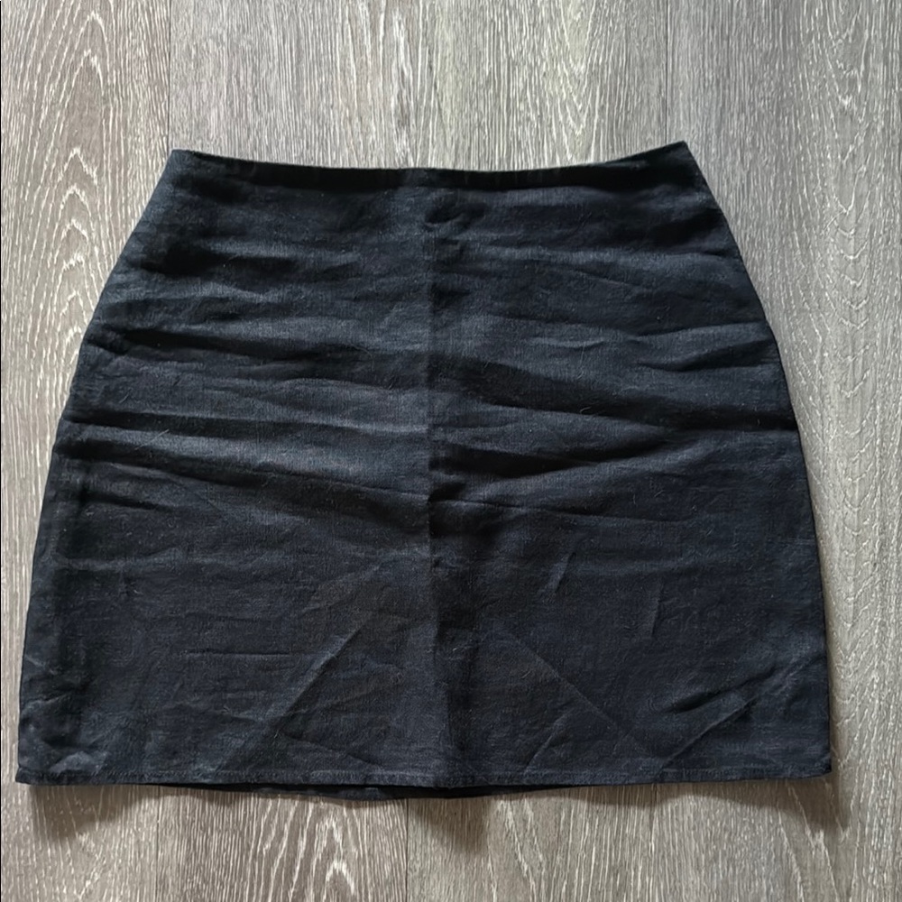 Reformation Black Veranda Linen Skirt